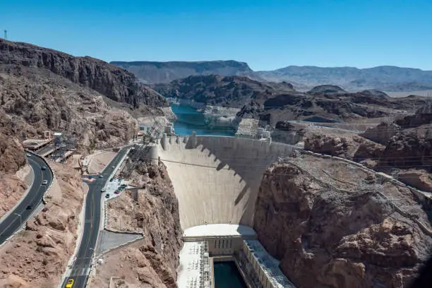 View of the Hoover Dam in Nevada, USA