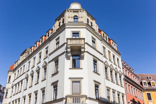 istock White apartment building on the corner in Dresden 1405637602