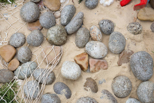 istock Sea pebbles on the beach.Top view. Close up. 1405638212