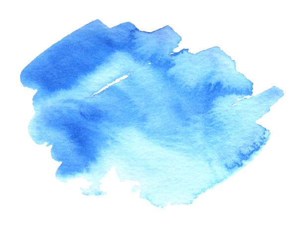 istock Blue watercolor background. Hand painted watercolor shape 1405644612