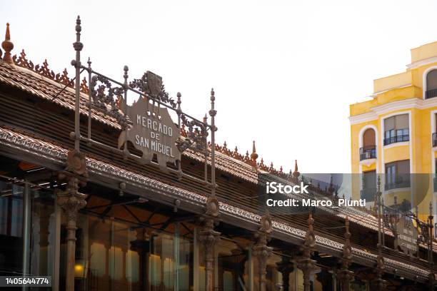 Mercado De San Miguel Madrid Spain Stock Photo - Download Image Now - Madrid, Market - Retail Space, Building Exterior