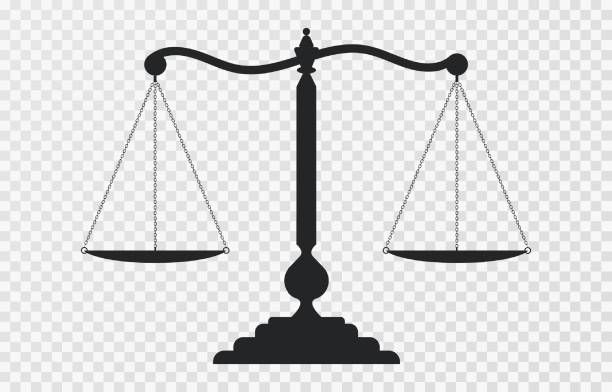 Scales of justice icon. Dark empty scale isolated on transparent background. Bowls of scales in balance, an imbalance of scales. Classic balance icon. Law balance symbol Scales of justice icon. Dark empty scale isolated on transparent background. Bowls of scales in balance, an imbalance of scales. Classic balance icon. Law balance symbol. Vector illustration libra stock illustrations