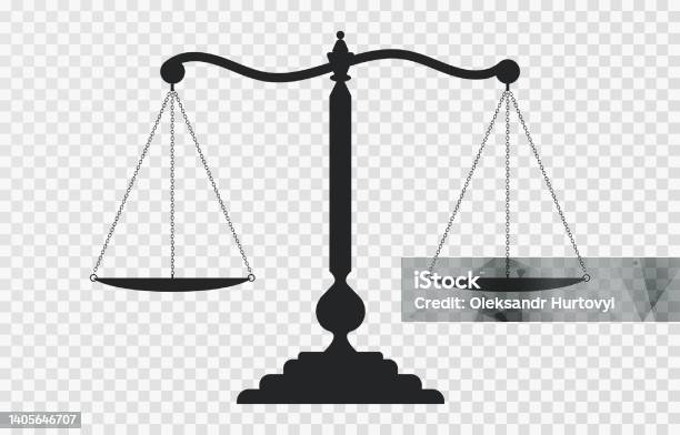 Scales Of Justice Icon Dark Empty Scale Isolated On Transparent Background Bowls Of Scales In Balance An Imbalance Of Scales Classic Balance Icon Law Balance Symbol Stock Illustration - Download Image Now