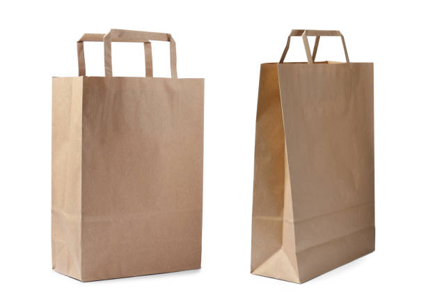 istock Two paper bags on white background, collage 1405647304