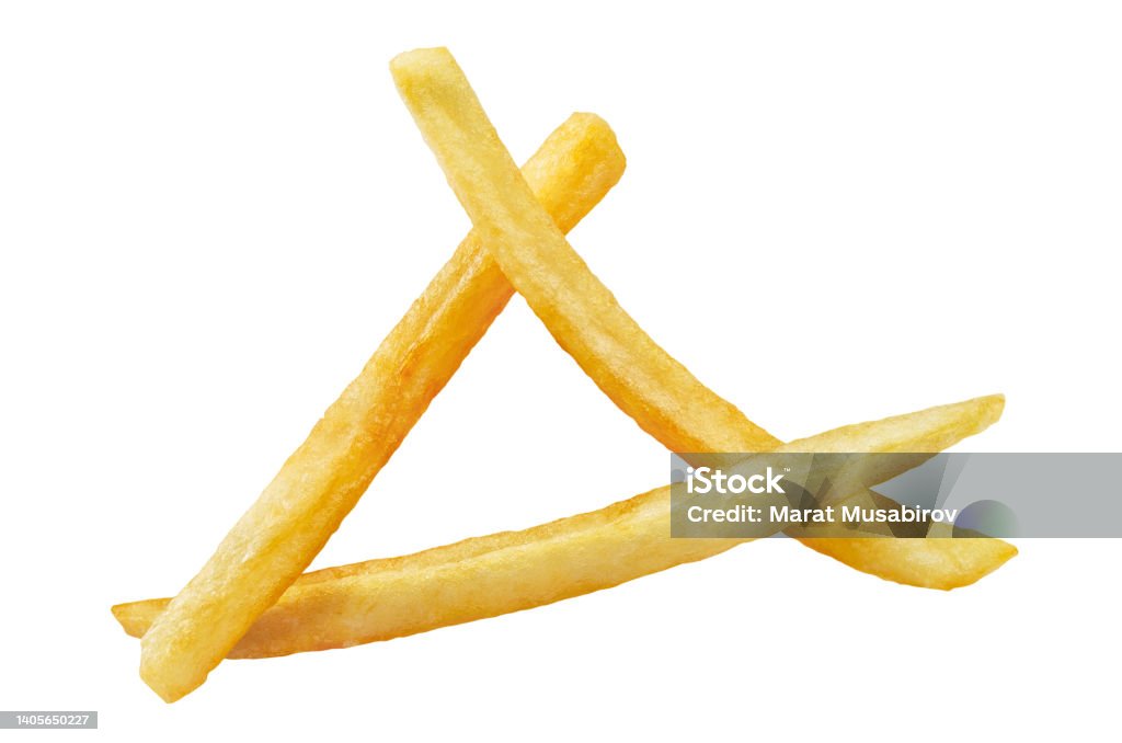 Tasty potato fries on white Tasty potato fries, isolated on white background Burger Stock Photo