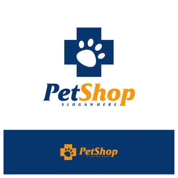 Vector illustration of Pet Health Logo Design Template. Pet logo concept vector. Emblem, Creative Symbol, Icon