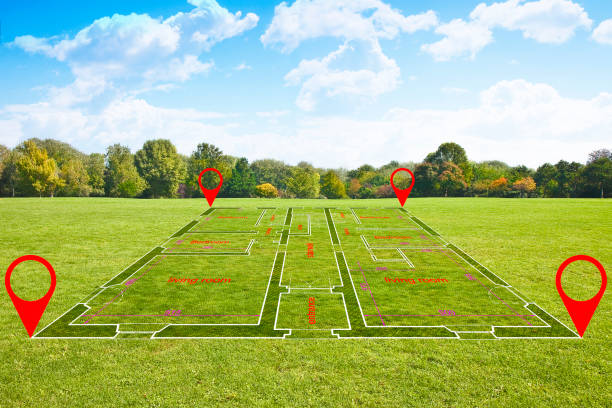 istock Beautiful green mowed lawn with trees and sky on background - image with copy space 1405652799
