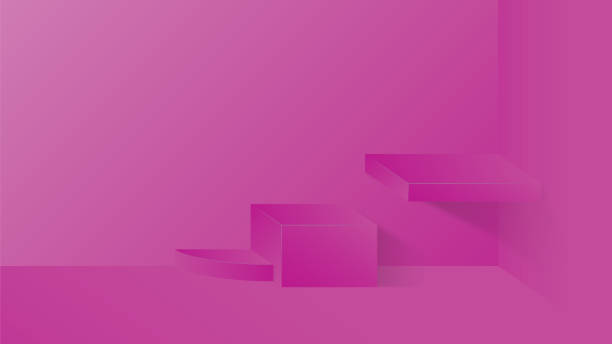 istock Pedestal podium product display with pastel color 1405654266