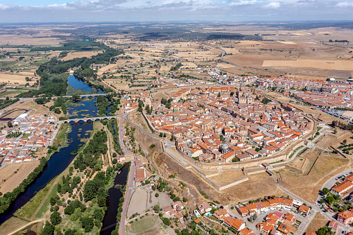 Vista aérea panorámica de Ciudad Rodrigo en la provincia de Salamanca España, photo