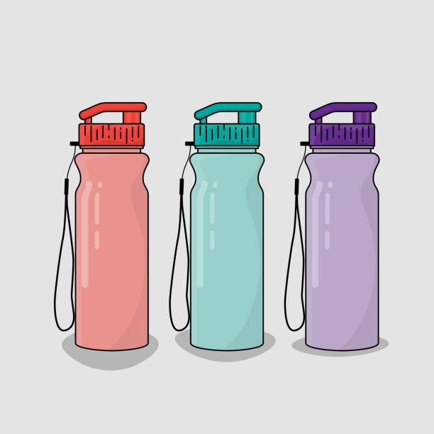 ilustrações de stock, clip art, desenhos animados e ícones de plastic bottle in multicolor choice for product packaging design with cartoon concept design - vacuum tube