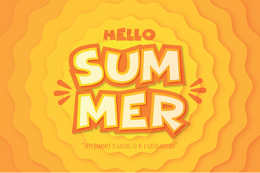 Summer lettering. Lettering composition of Summer Vacation on abstract background vector stock illustration