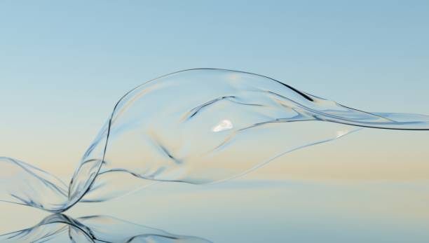 Wind glass ribbon on water. abstract wallpaper for banner. 3d rendering. Wind glass ribbon on water. abstract wallpaper for banner. 3d rendering ribbon flow stock pictures, royalty-free photos & images