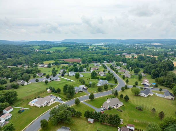 istock Aerial View of Town 1405665342