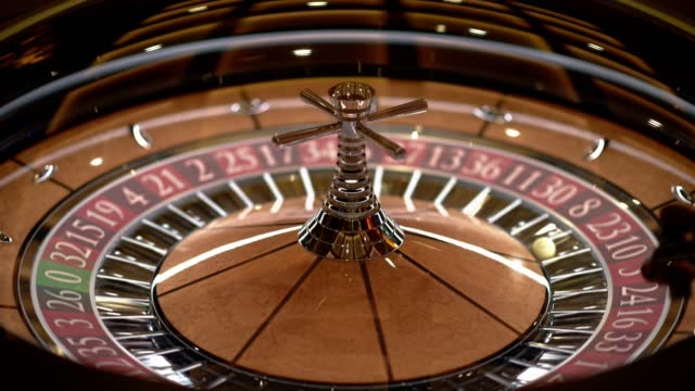 Roulette spins in a casino