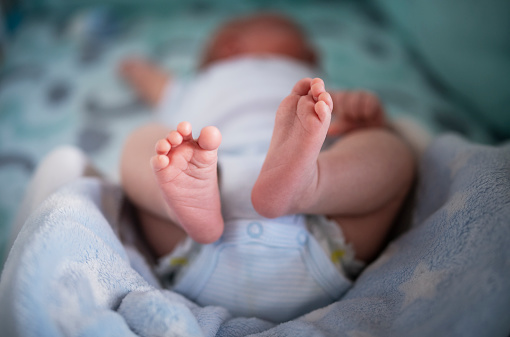 Close up shot of baby feet.