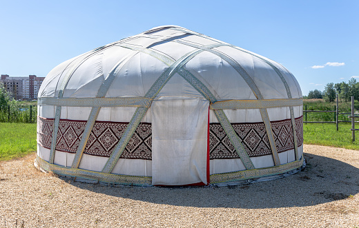 Yurt - national ancient house of the nomad peoples of Asian countries. Traditional Kazakh yurt