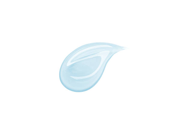 istock Drop cosmetic cream, serum, gel texture with bubble White background 1405675563