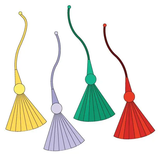Vector illustration of Multi-colored tassels