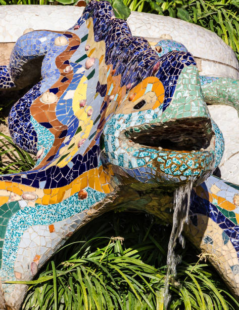 istock Barcelona, Spain. Lizard mosaic sculpture in Park Guell 1405678572