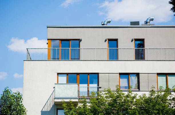 istock Architectural details of modern apartment building. 1405681064