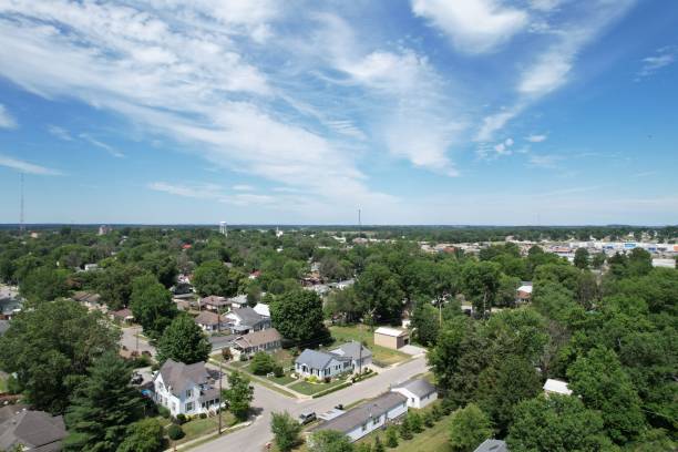istock Beautiful sky and clouds over town 1405681759