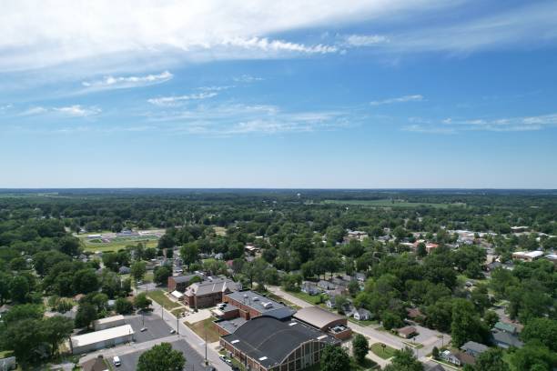 istock Beautiful sky and clouds over town 1405681786