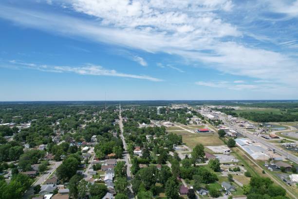 istock Beautiful sky and clouds over town 1405681872