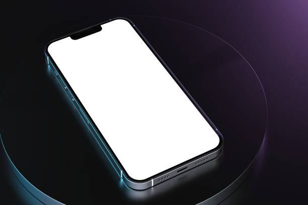 istock Smart phone mockup, template on black background stock photo 1405682738