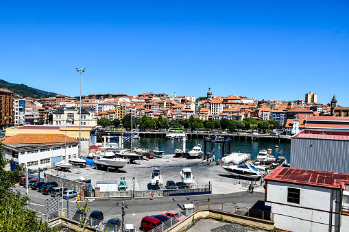 view of port of barcelona spain, photo as a background, digital image