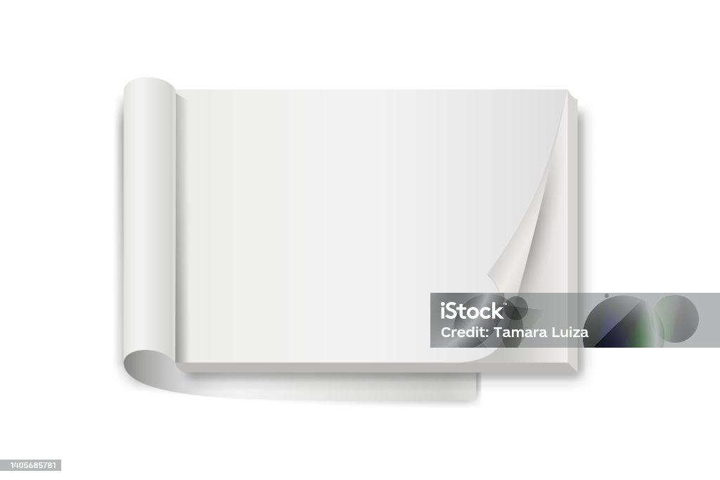 Teared Notebook Layout Mock Up Of Tear Off Notebook Or Calendar Stock Illustration - Download ...