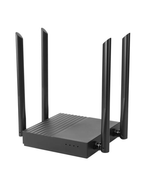 istock Wireless Wi-fi Router with antennas 1405686702