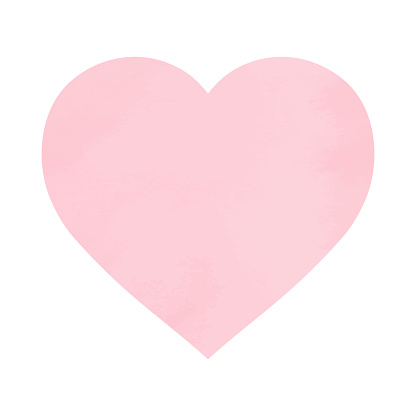Hand Drawn Watercolor Pİnk Heart Isolated on White. Design Element for Valentine's Day, Mother's Day Greeting Cards and Labels. Abstract Background with Pink Brush Stroke.