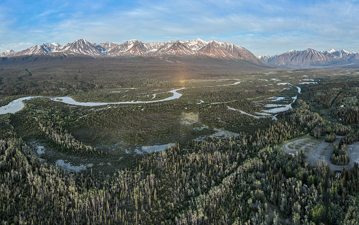 A view of Haines Junction town，Yukon Canada