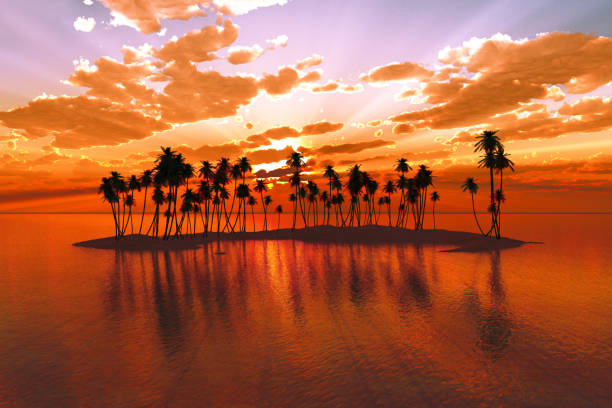 istock sunset over tropic atoll 1405686973