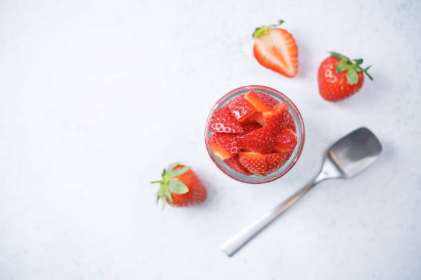 istock Greek yogurt strawberry parfait in a jar 1405687979