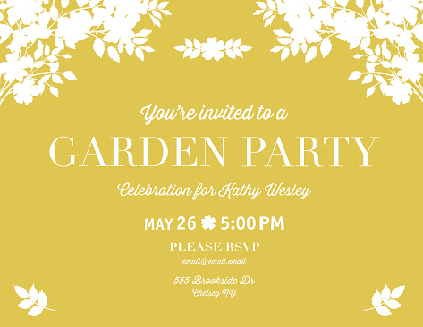 A simple, elegant party invite template with a wild roses floral theme. File includes EPS Vector and high-resolution jpg. Text is on its own layer for easier removal.