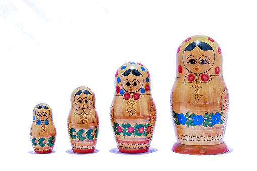 Russian Dolls Lined Up