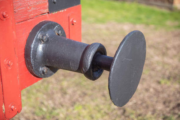 Old railway buffer, black in colour - attached to a red wagon. Has your life hit the buffers! Have your debts hit the buffers.