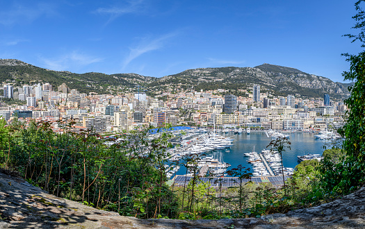 Monaco and Monte Carlo principality marina view, France