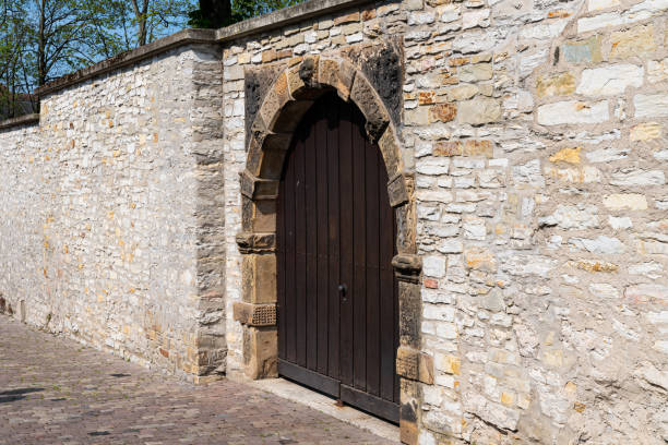 Arch in a stone wall on a white background 3d rendering