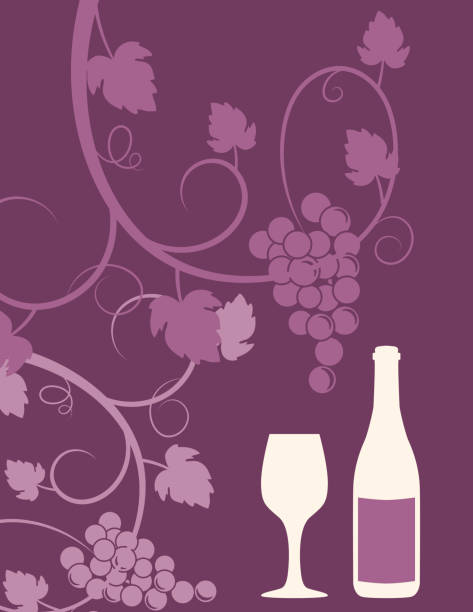 illustrations, cliparts, dessins animés et icônes de modèle d’arrière-plan de vin de vigne - silhouette wine retro revival wine bottle