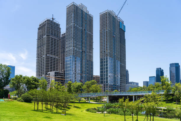 istock Early morning riverside Financial City 1405700253