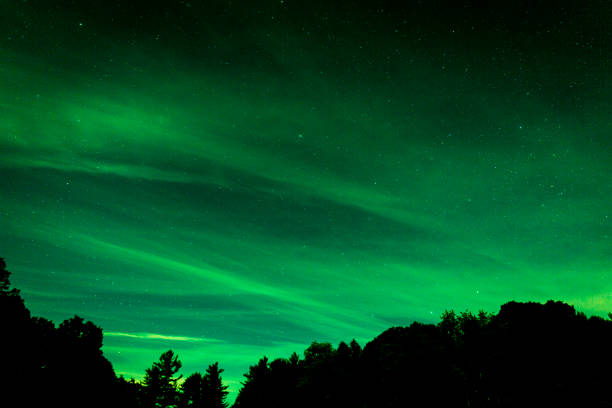 northern light at the sky - iceland meteorology aurora borealis galaxy imagens e fotografias de stock