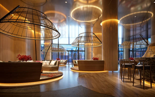istock 3d render luxury hotel lobby entrance 1405707070