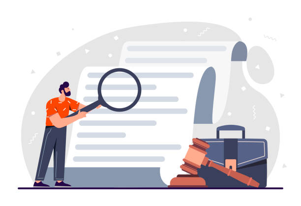 ilustraciones, imágenes clip art, dibujos animados e iconos de stock de hombre con documento - sistema jurídico
