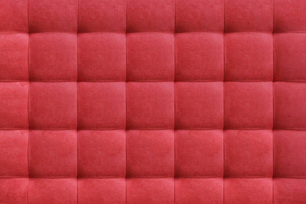 istock Red suede leather background, classic checkered pattern for furniture, wall, headboard 1405710202