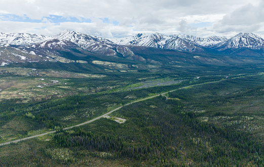 Aerial Panoramic View of in Tombstone national park. Yukon, Canada