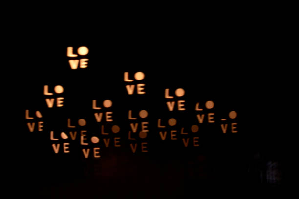 LOVE text spot in the dark