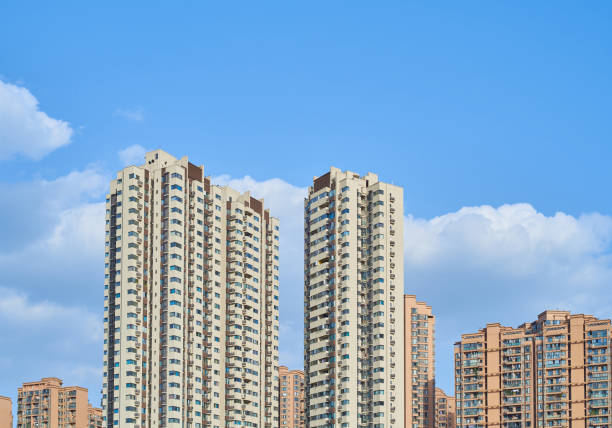 成都の高層住宅、四川省、中国 - chengdu urban scene city life house ストックフォトと画像