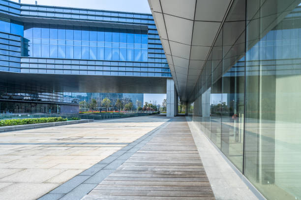 istock modern buildings and empty pavement in china 1405722259